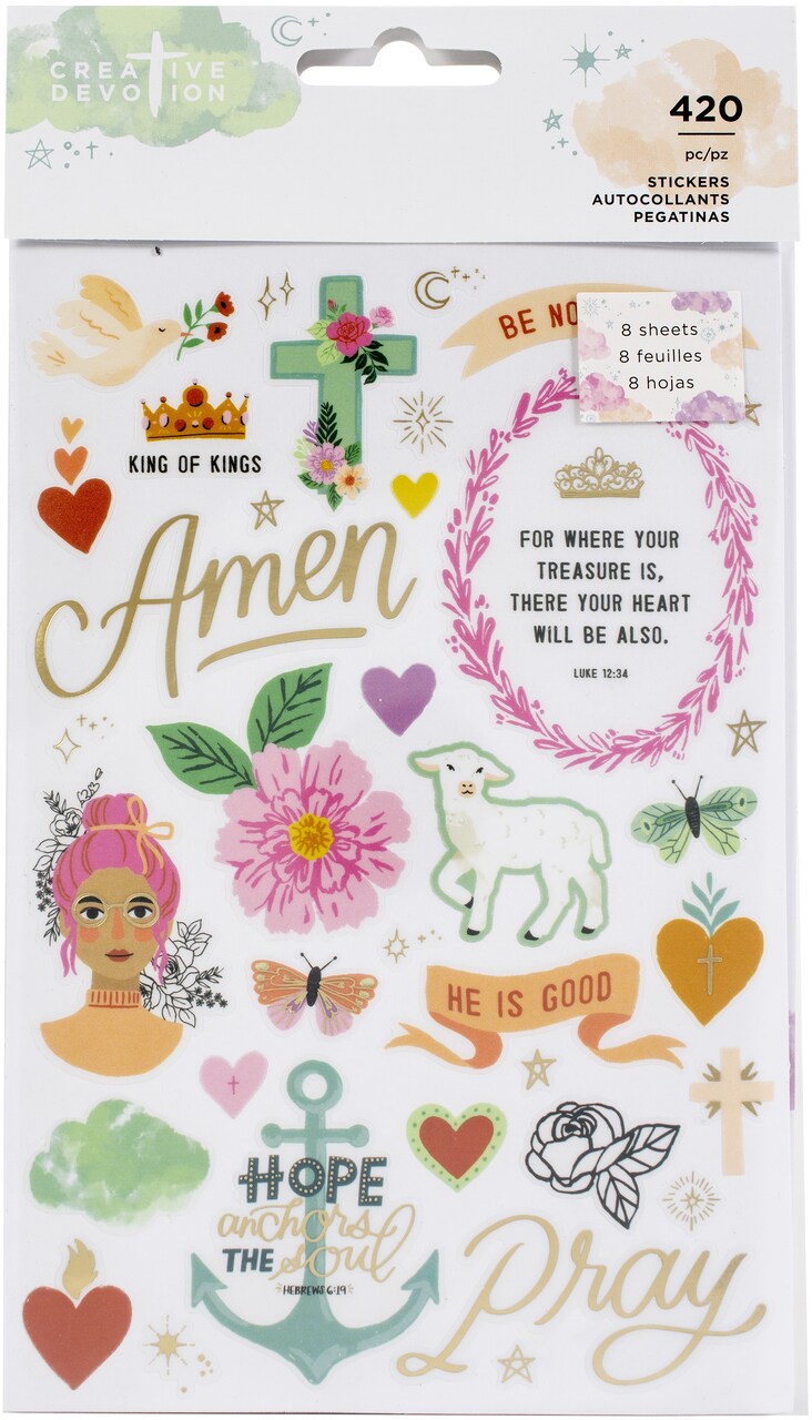 Creative Devotion Draw Near Sticker Book 8/Sheets-W/Gold Foil Accents, 418/Pkg